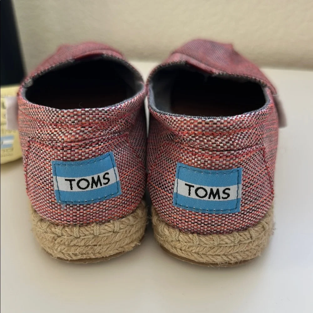 Toms Red and Cream Moccasin Slip-On Shoes